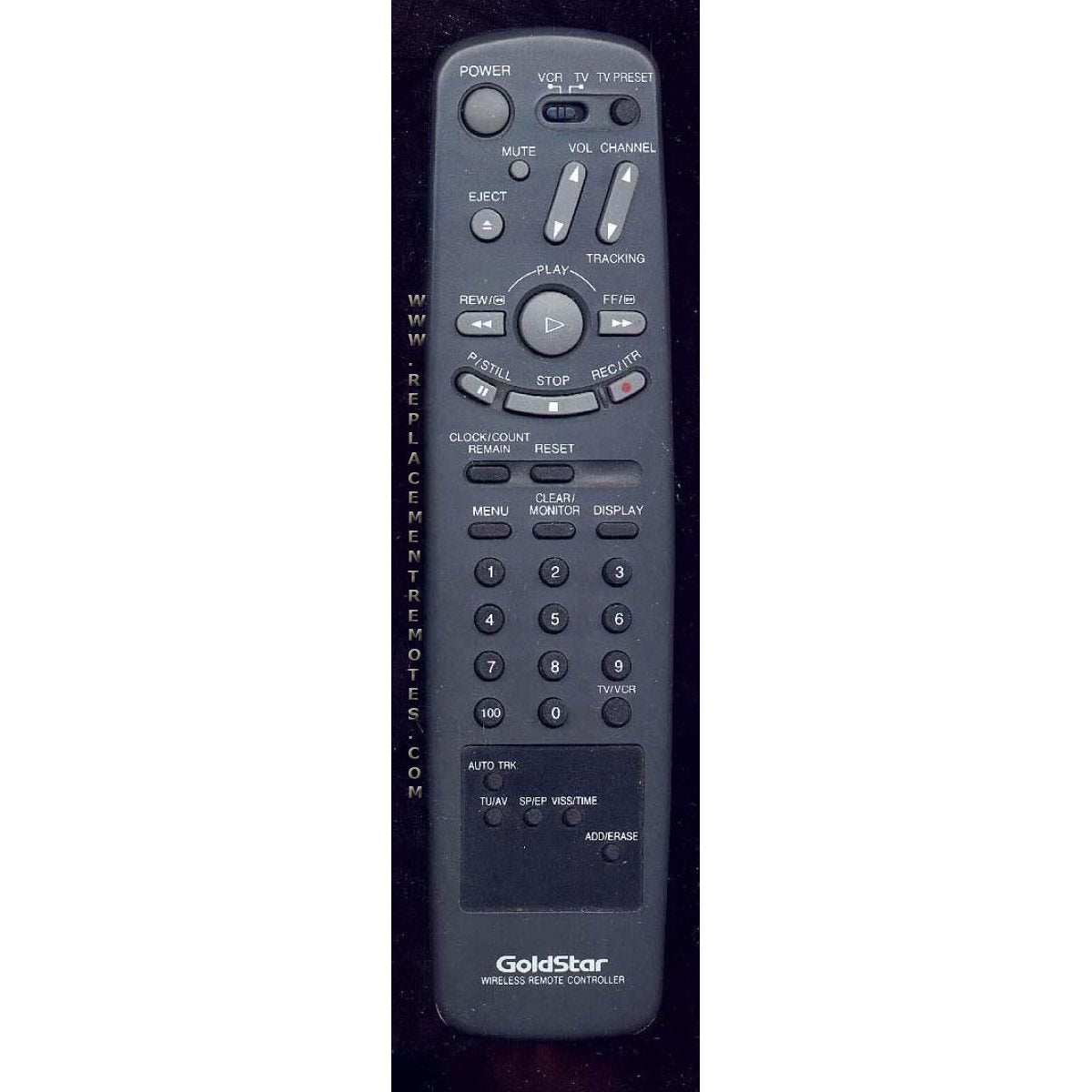 GoldStar 243813H VCR Remote Control