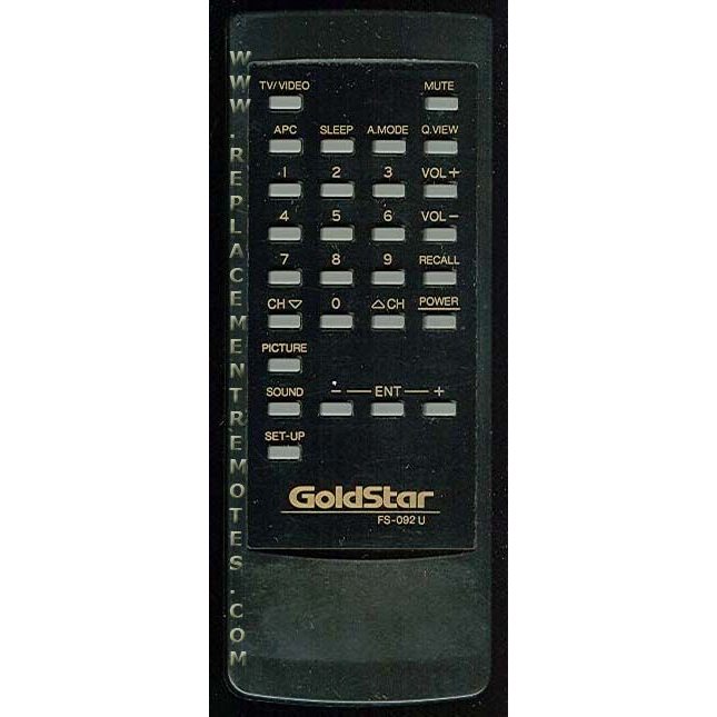 GoldStar FS092U TV Remote Control