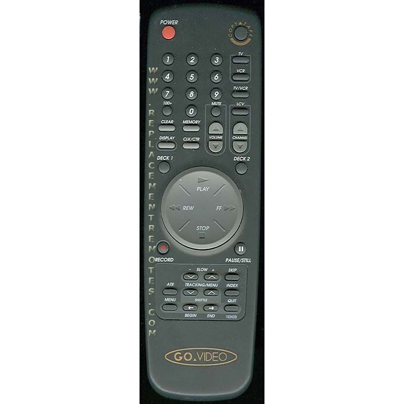 GoVideo 10343B VCR Remote Control