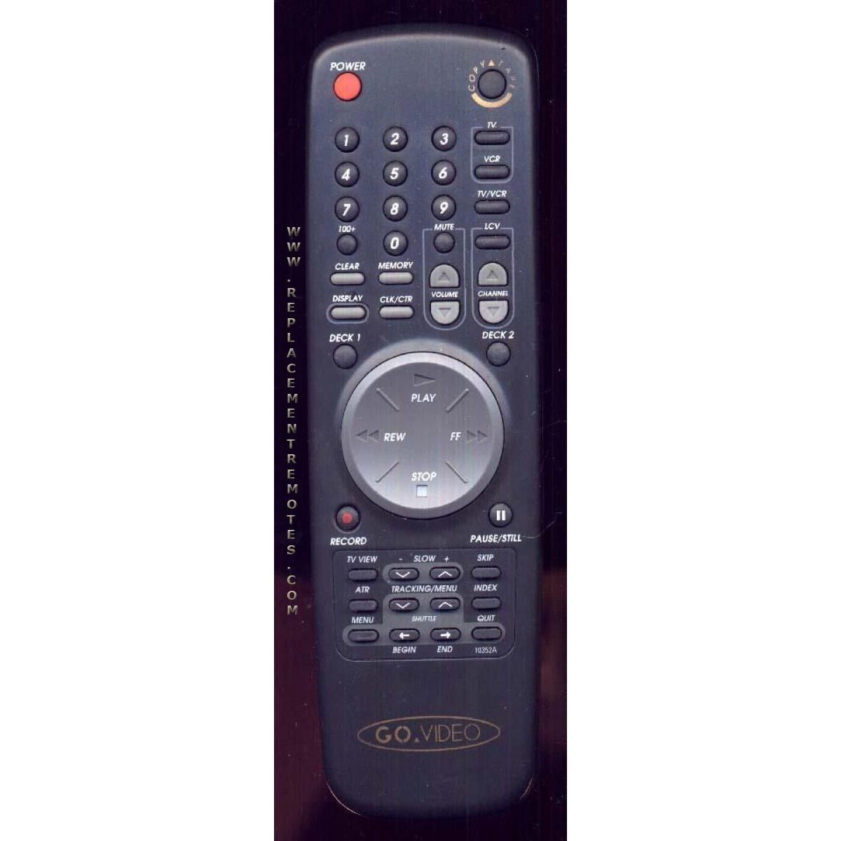 GoVideo 10352A VCR Remote Control