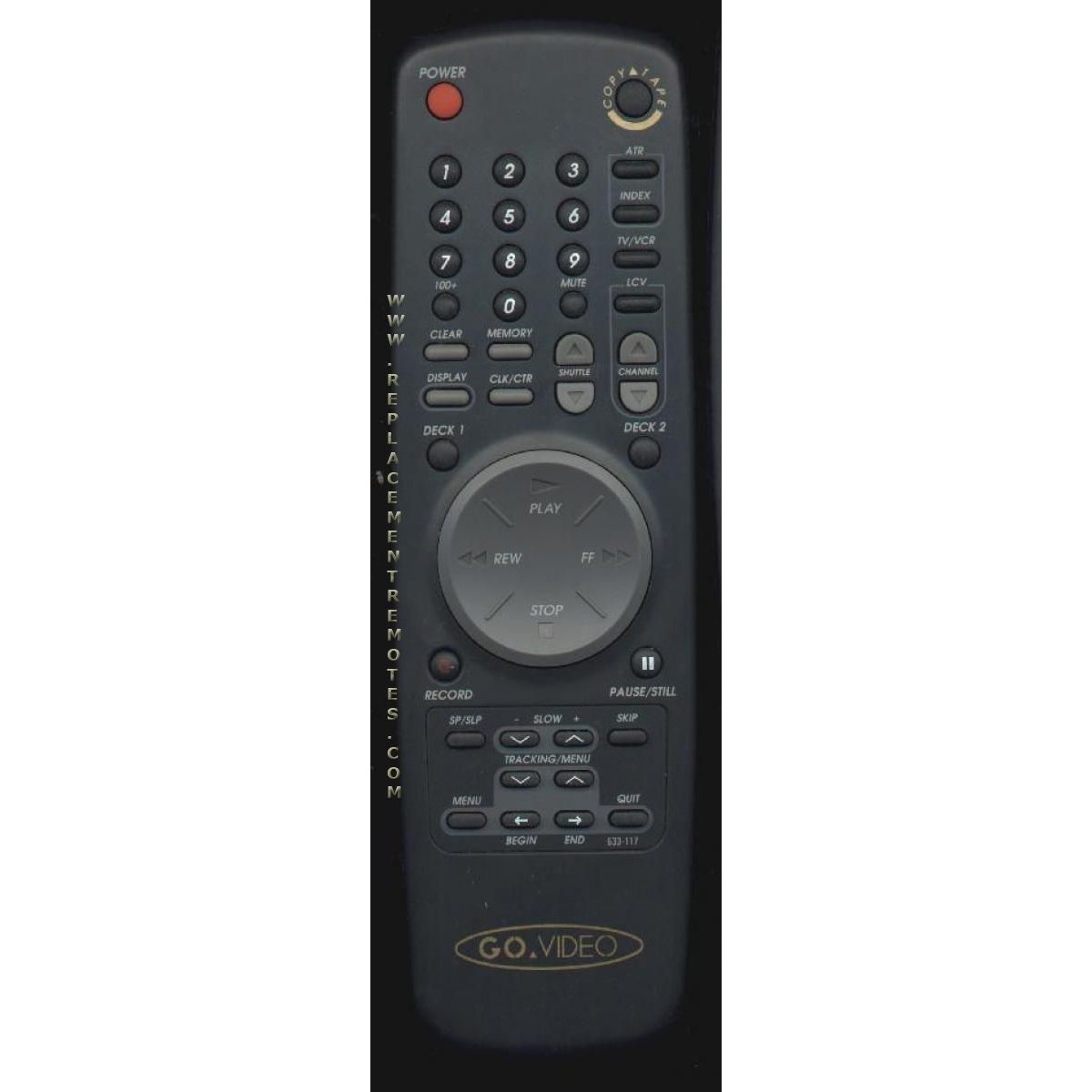 GoVideo 633117 VCR Remote Control