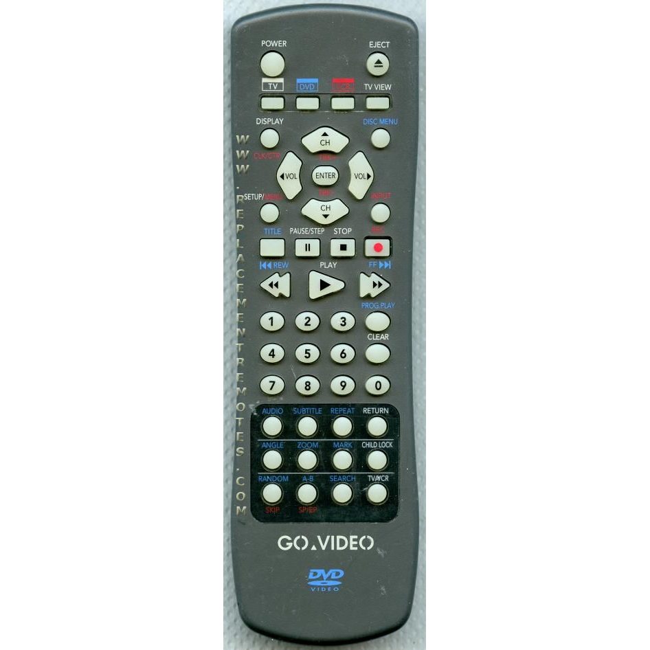 GoVideo DVR104275RM TV/VCR/DVD Remote Control