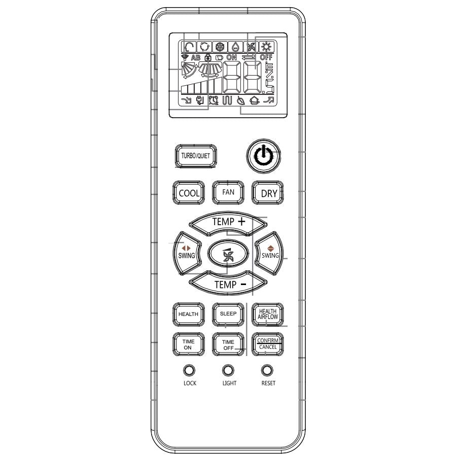 Haier A0010401715P Mini split Air Conditioner Remote Control