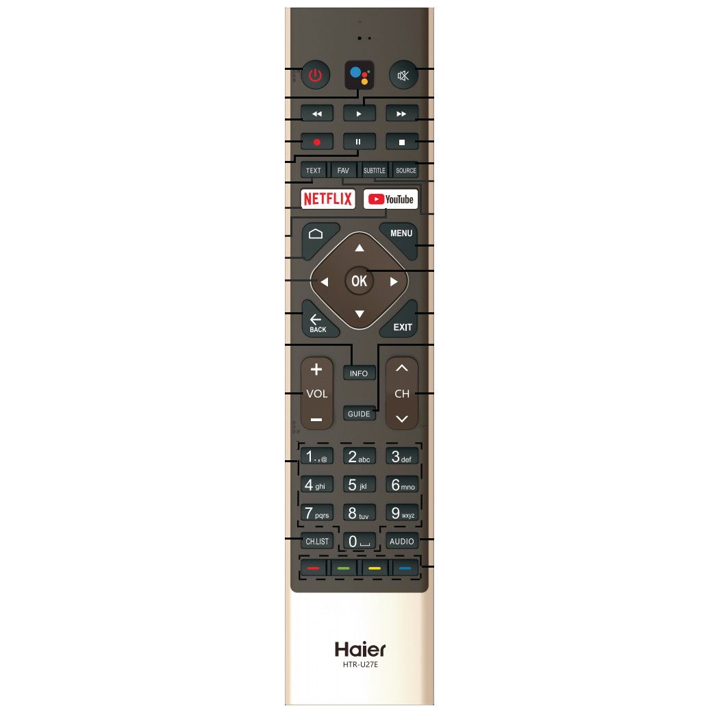 Haier HTRU27E SMART GOOGLE EU TV Remote Control