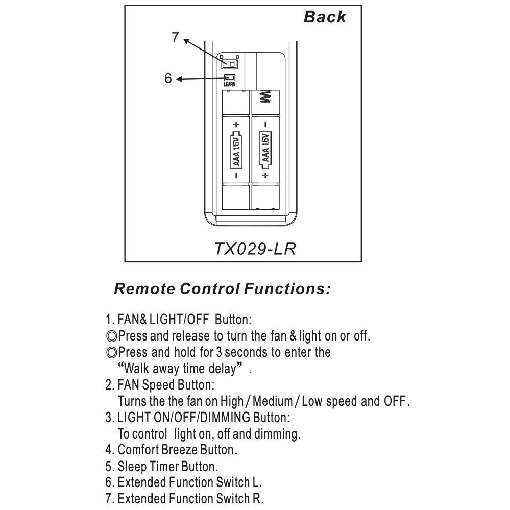 Hampton Bay A25-TX029-LR Ceiling Fan Remote Control