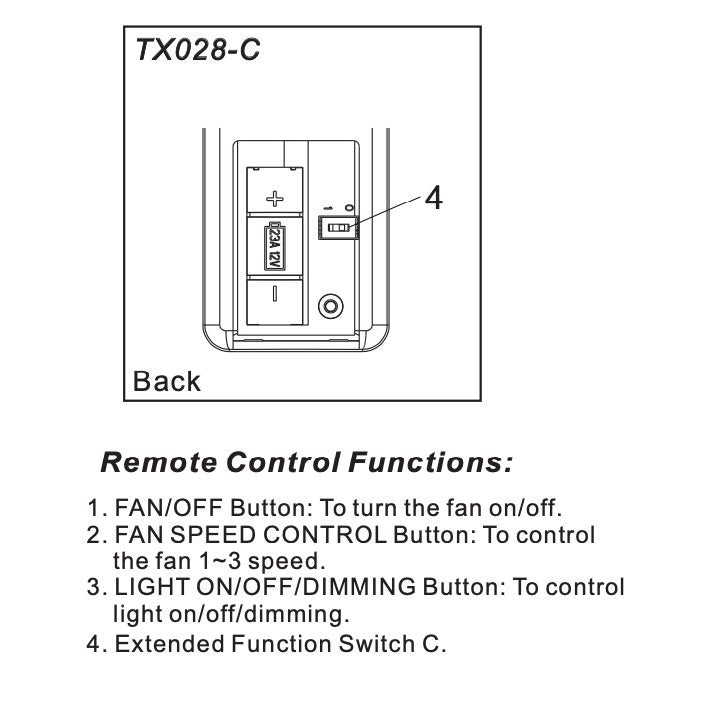 Hampton Bay TX028-C Ceiling Fan Remote Control