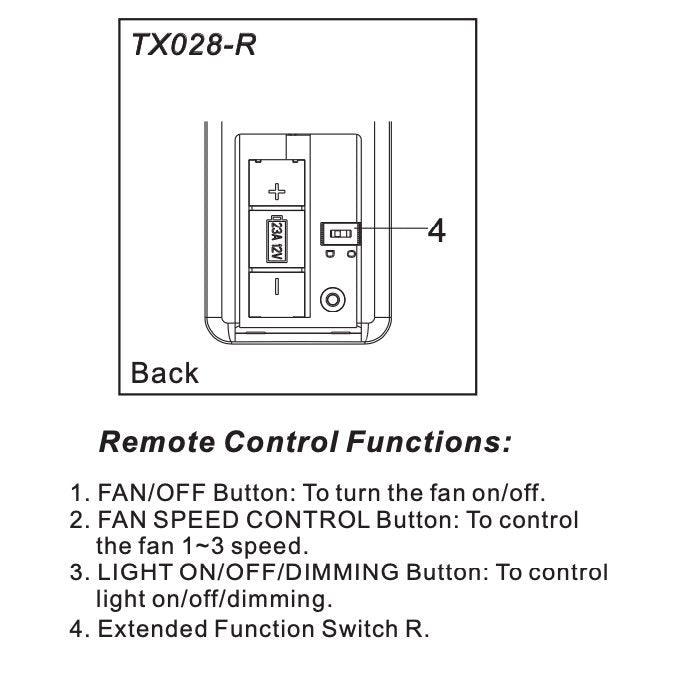 Hampton Bay TX028-R Ceiling Fan Remote Control