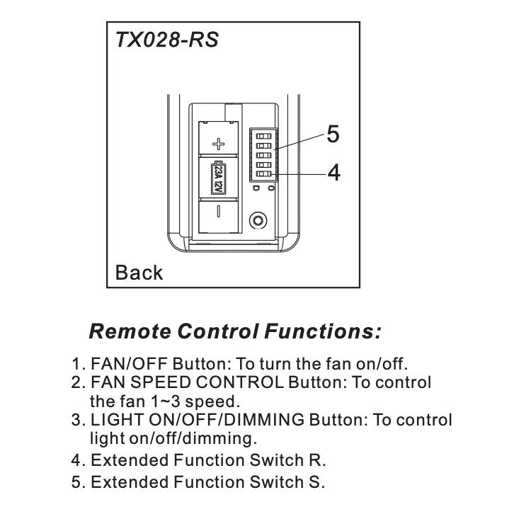 Hampton Bay TX028-RS Ceiling Fan Remote Control