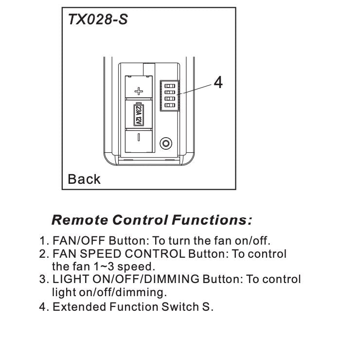 Hampton Bay TX028-S Ceiling Fan Remote Control