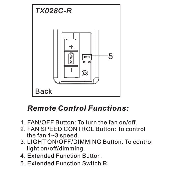 Hampton Bay TX028C-R Ceiling Fan Remote Control