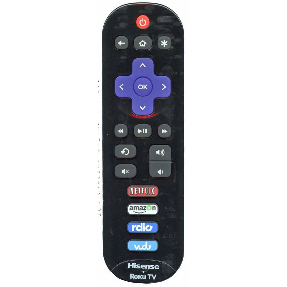 Hisense EN3A32 Roku TV Remote Control - Netflix, Amazon, rdio, Vudu - 170875