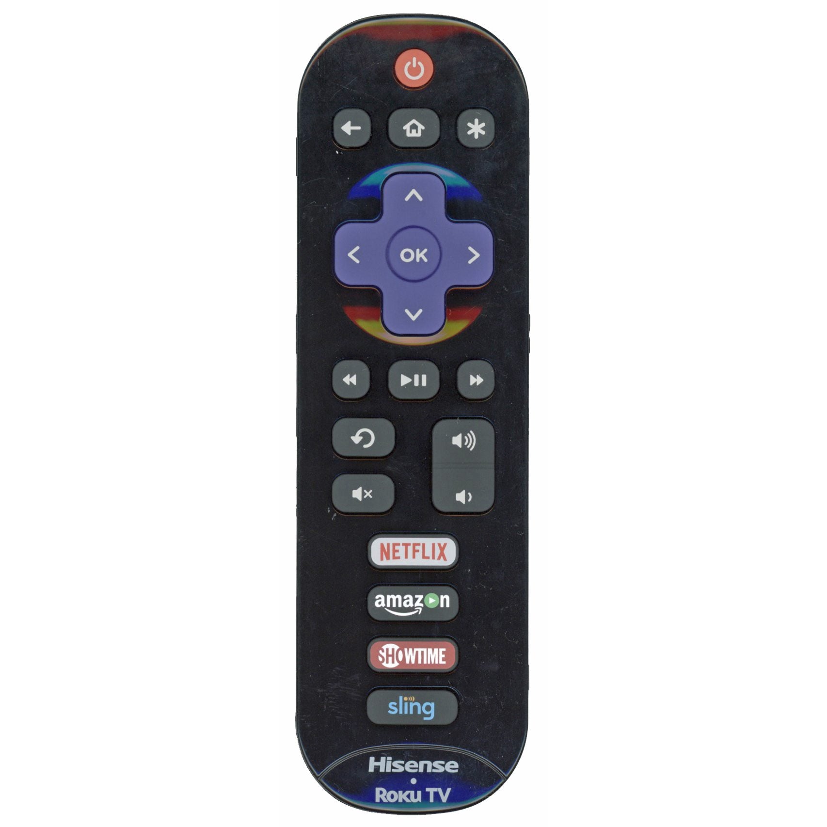 Hisense EN3B32HS Roku TV Remote Control - Netflix, Amazon, Showtime, Sling - 194606