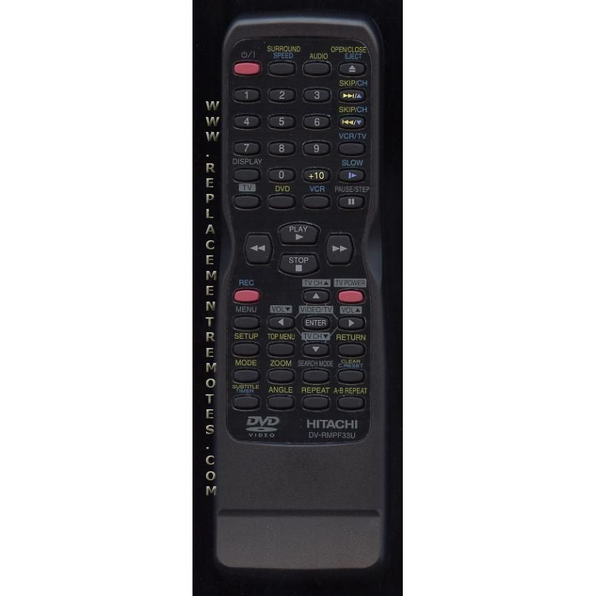 Hitachi DVRMPF33U DVD/VCR Remote Control