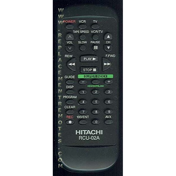 Hitachi RCU02A VCR Remote Control