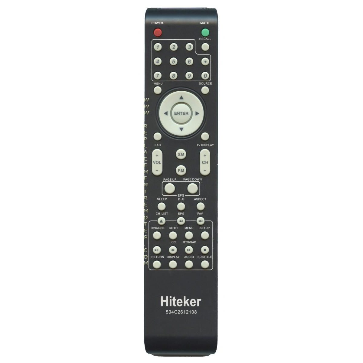 Hiteker 504C2612108 TV Remote Control