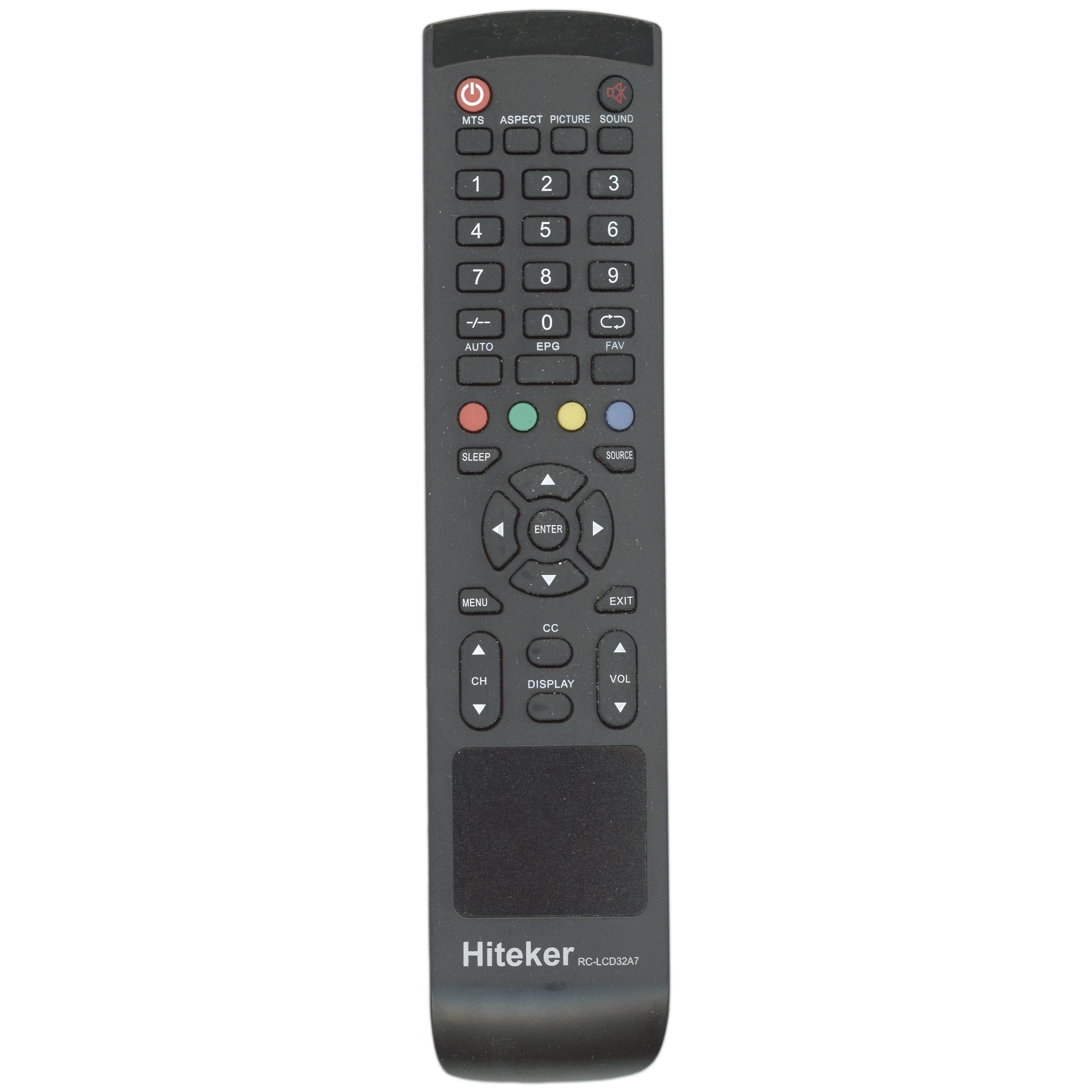 Hiteker RCLCD32A7 TV Remote Control