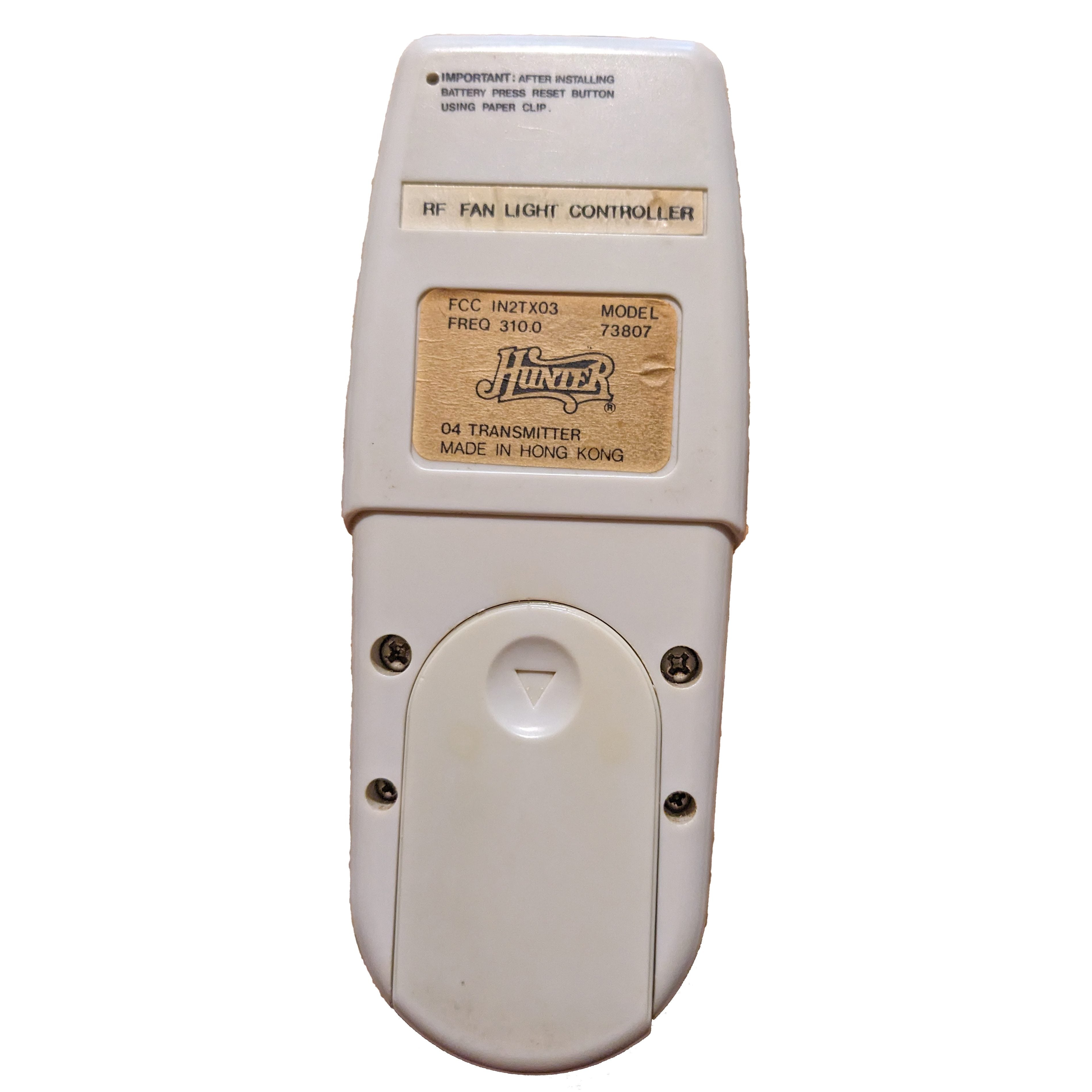 Hunter 73807 Ceiling Fan Remote Control