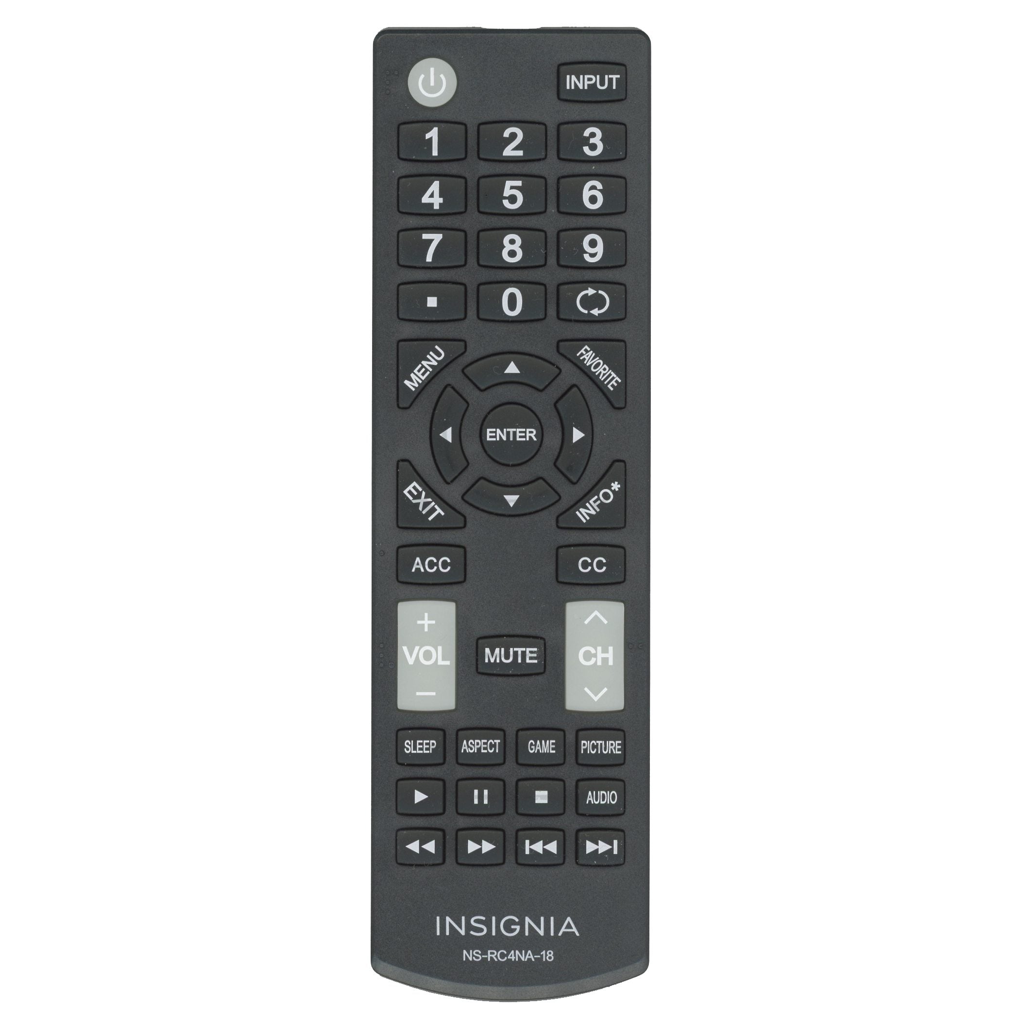 Insignia 341920000190005 TV Remote Control