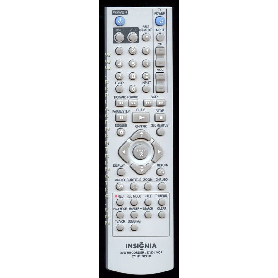 Insignia 6711R1N211B DVD/VCR Remote Control