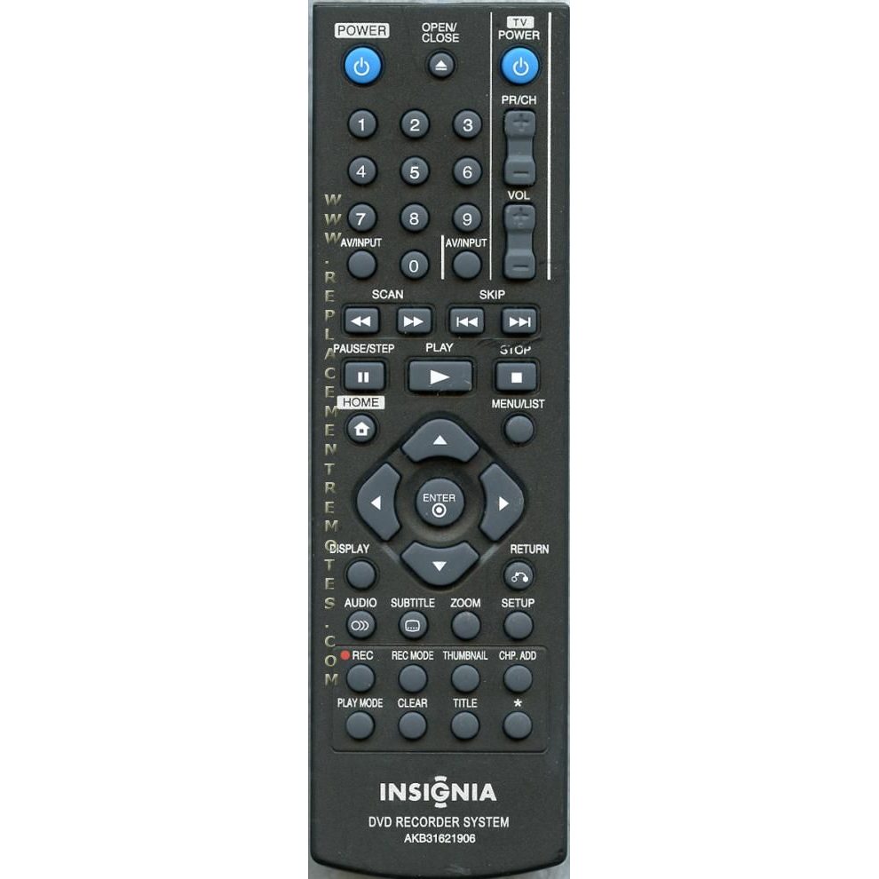 Insignia AKB31621906 DVDR Remote Control