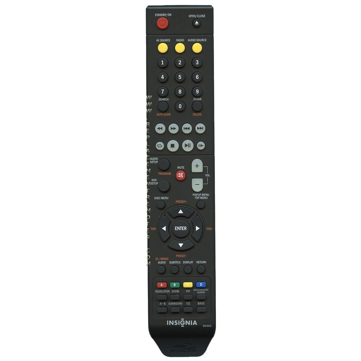 Insignia BD004 Home Theater Remote Control