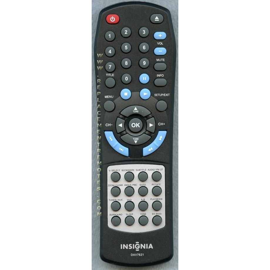 Insignia DAV7631 Audio Remote Control