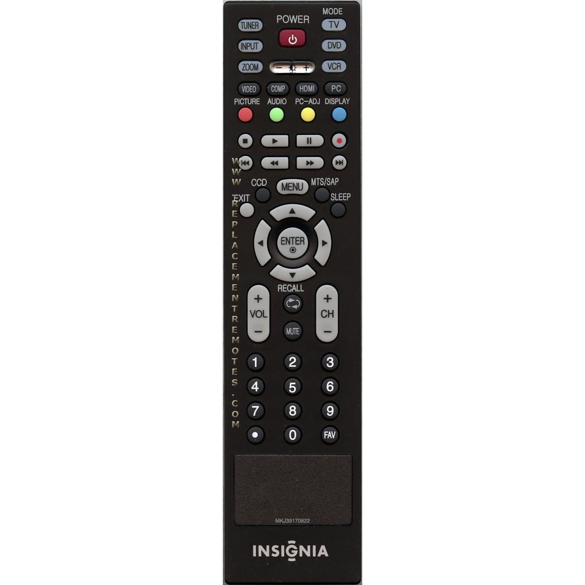 Insignia MKJ39170822 TV Remote Control