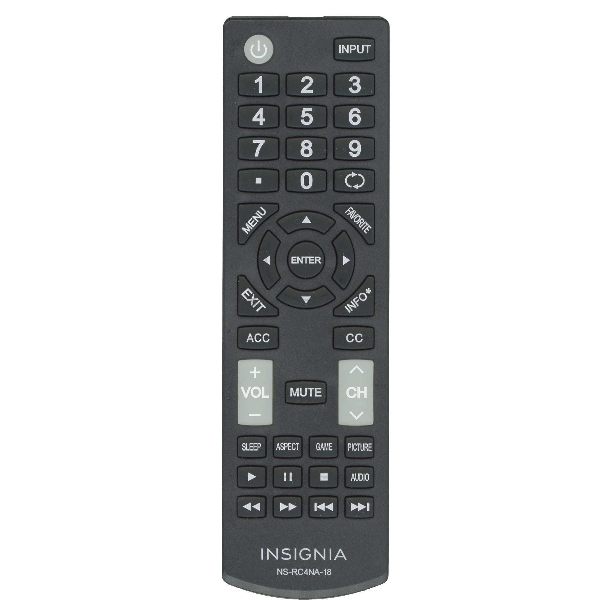 Insignia NS-RC4NA-18 TV Remote Control - 92259800010