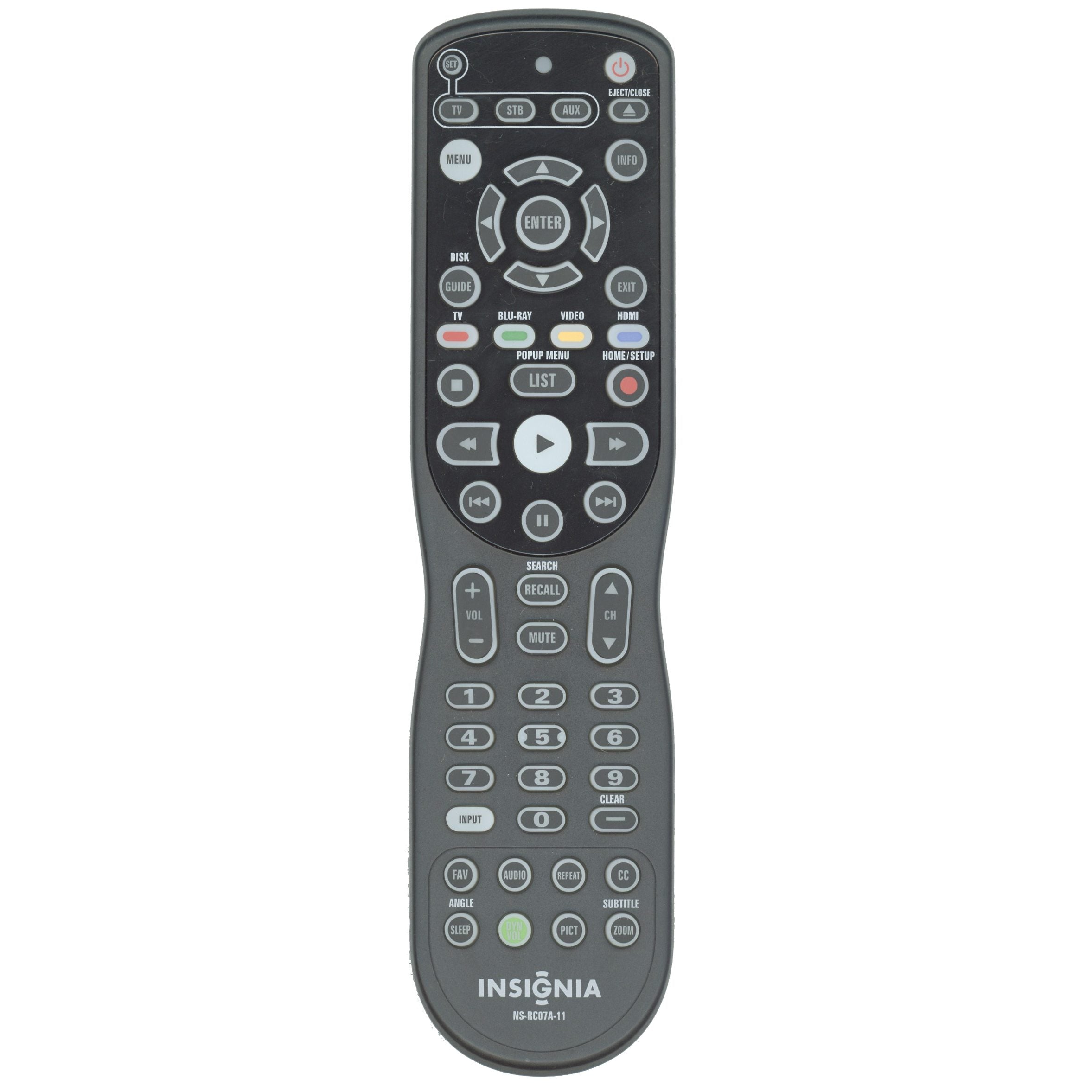 Insignia NSRC07A11 TV/DVD Remote Control