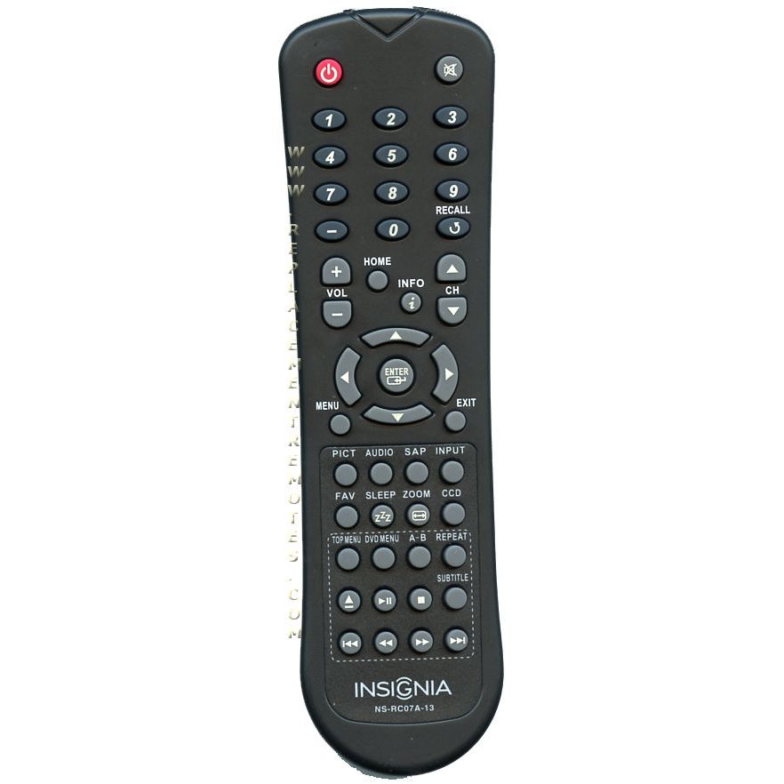 Insignia NSRC07A13 TV/DVD Remote Control