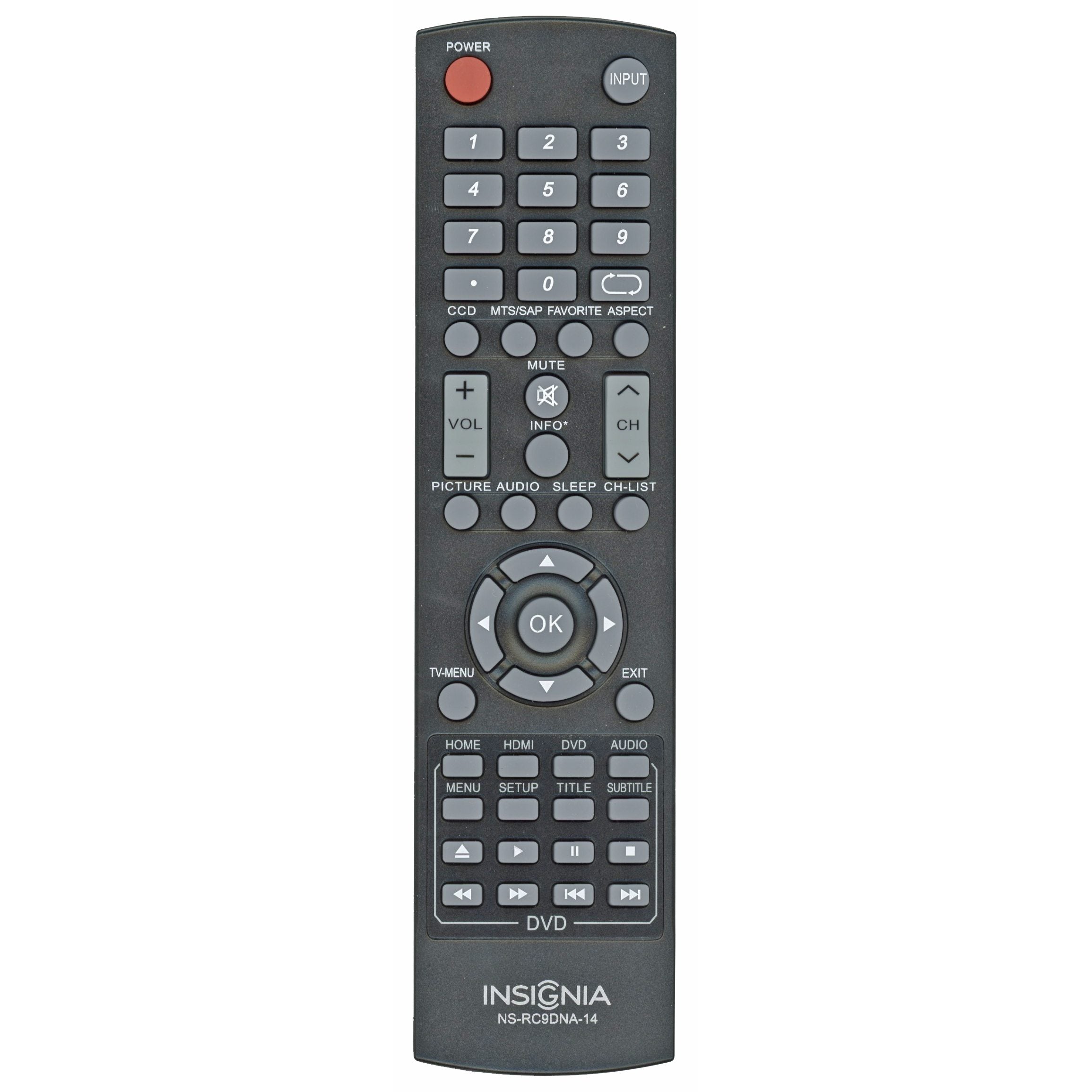 Insignia NSRC9DNA14 TV/DVD Remote Control