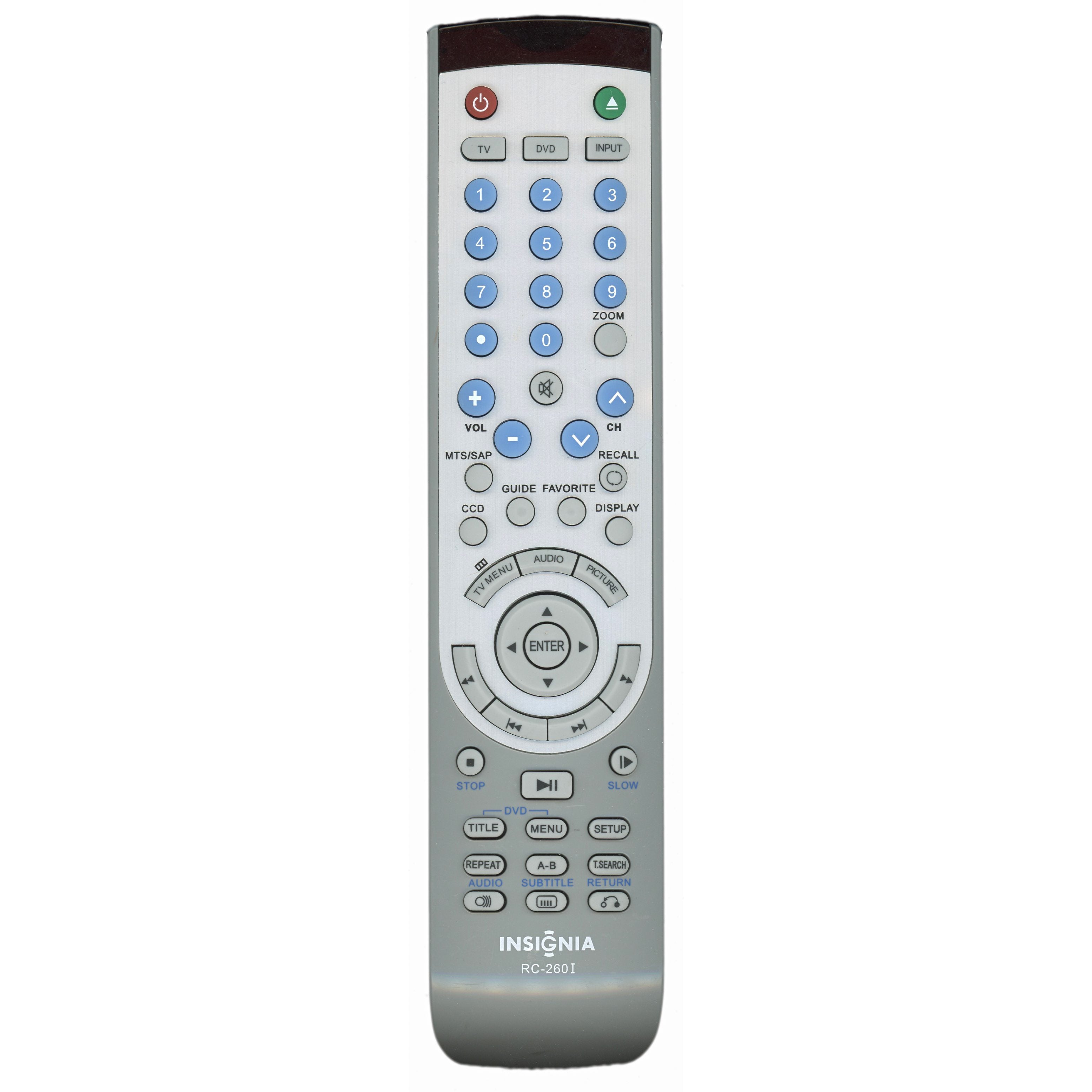 Insignia RC260I INSIGNIA TV/DVD Remote Control