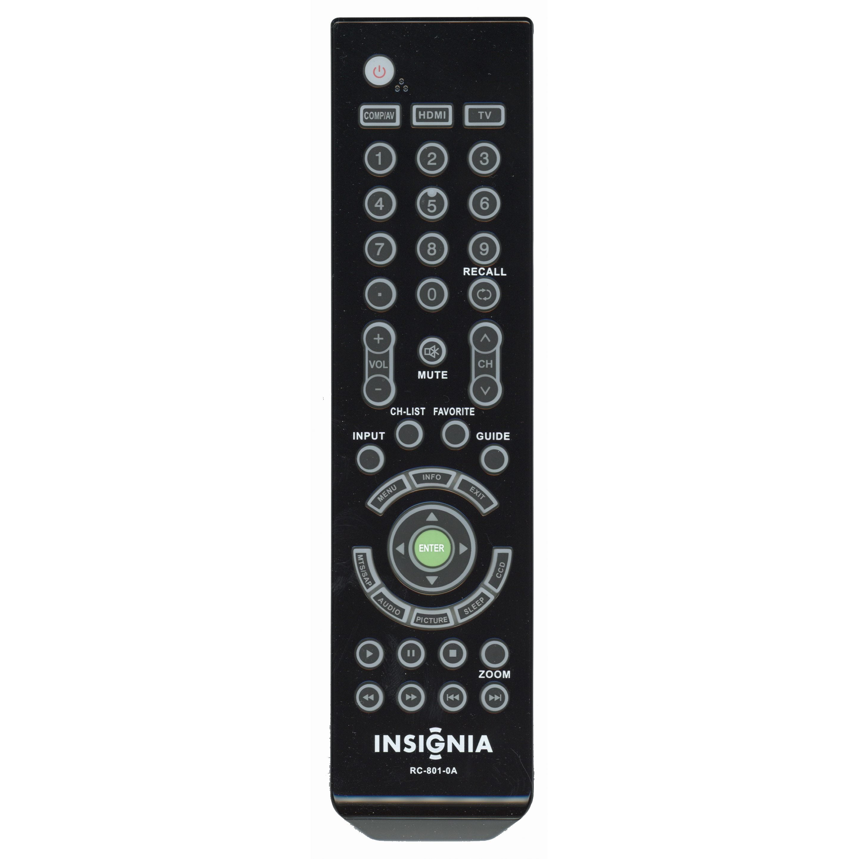 Insignia RC8010A for 2011 TV Remote Control