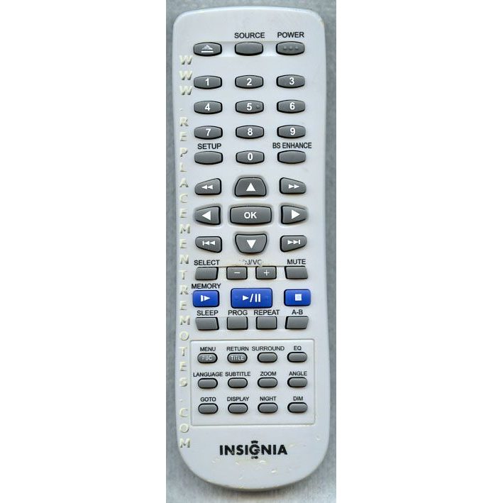 Insignia RCNN211 DVD Remote Control