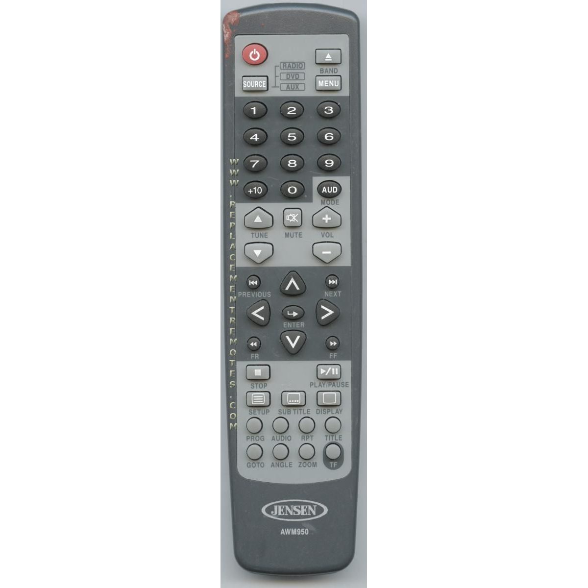 Jensen AWM950 DVD Remote Control