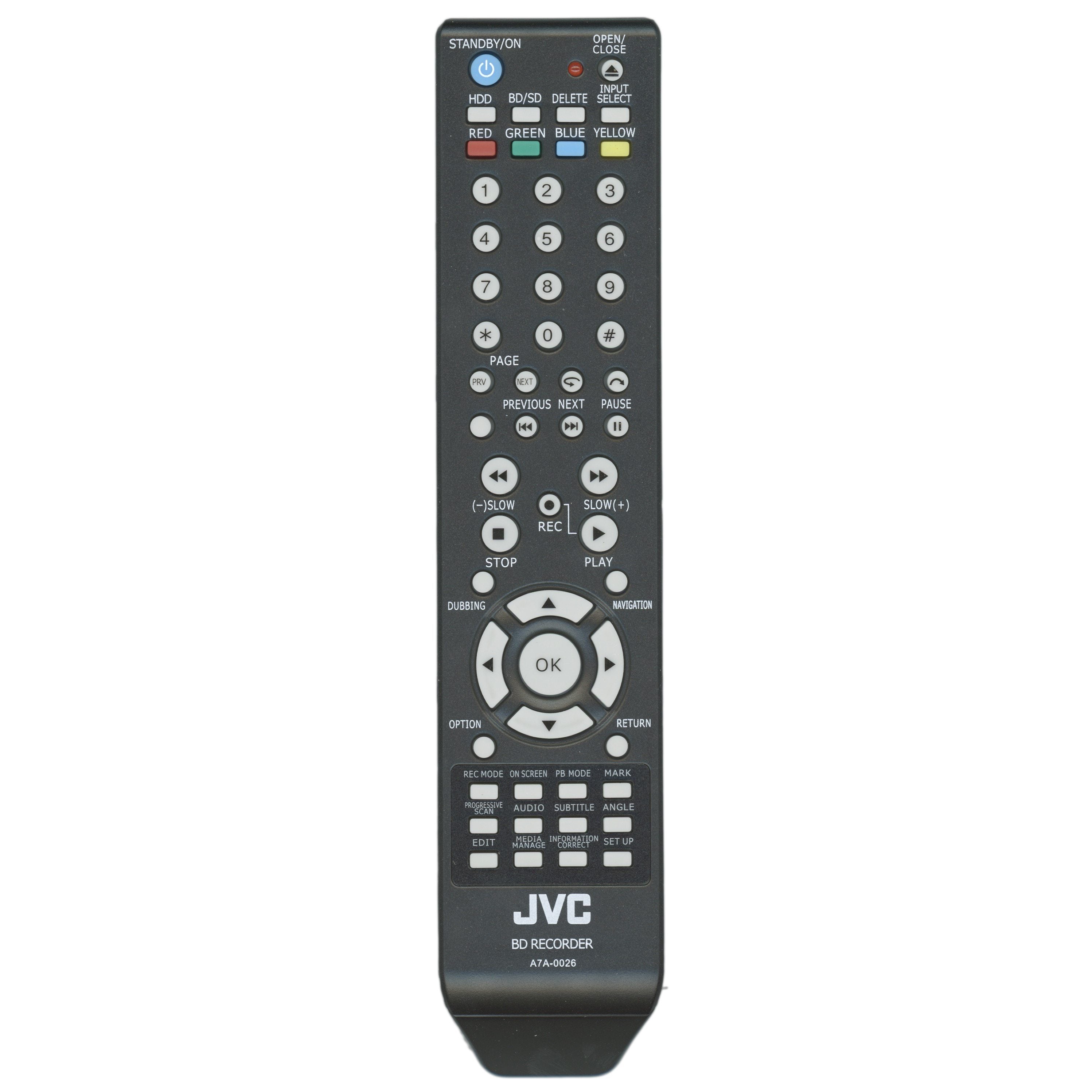 JVC A7A0026 Blu-ray Remote Control