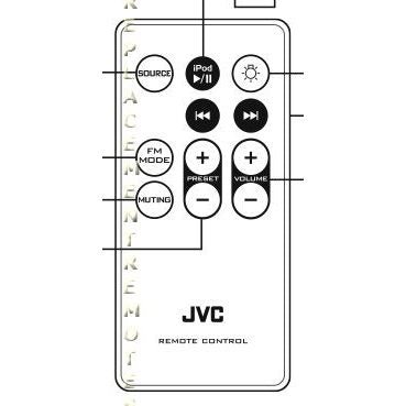 JVC BIG60RAP1146BX Audio Remote Control