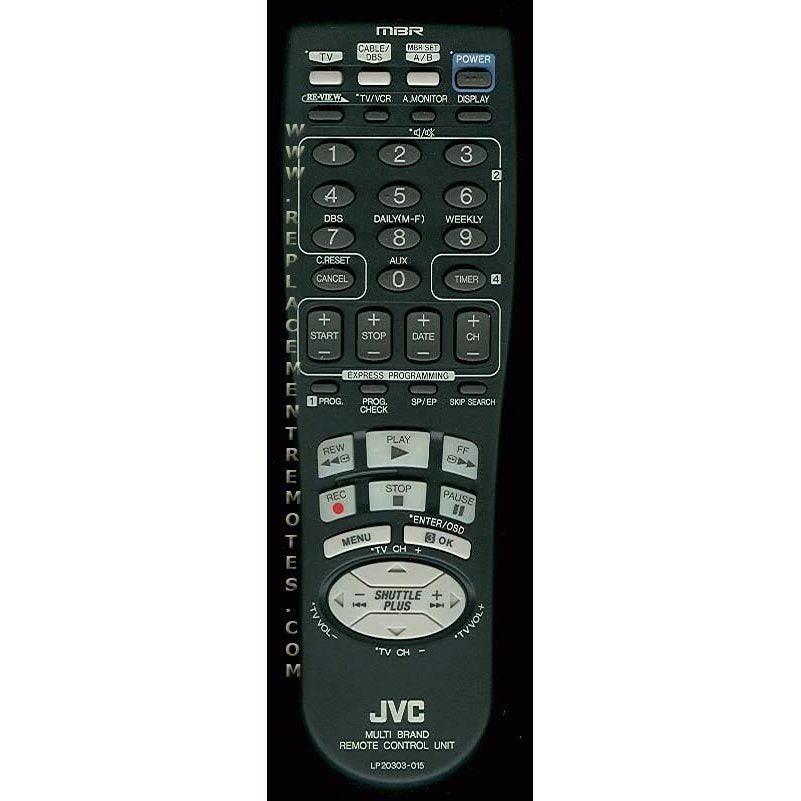 JVC LP20303015B VCR Remote Control