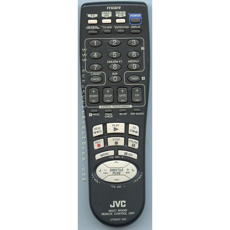 JVC LP20337002 VCR Remote Control