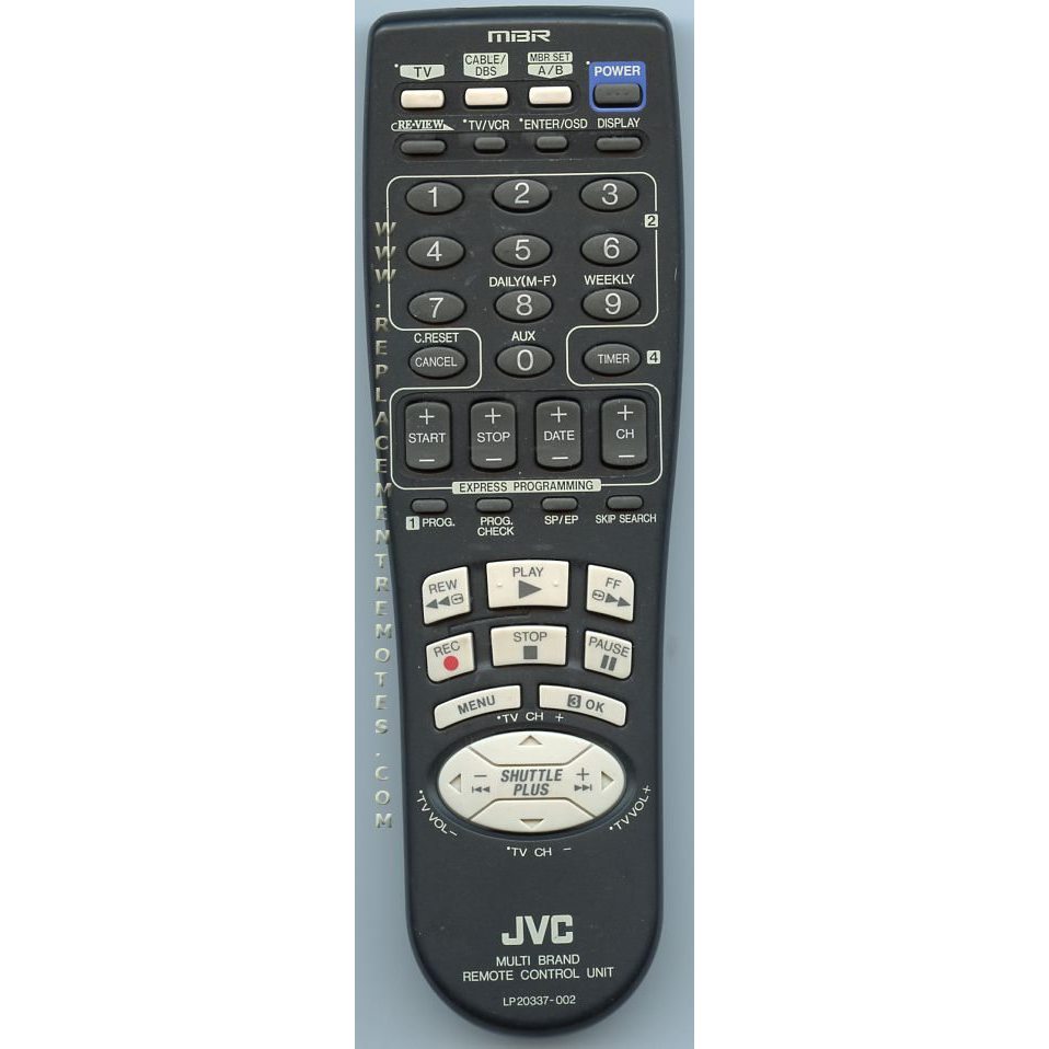 JVC LP20337002A VCR Remote Control