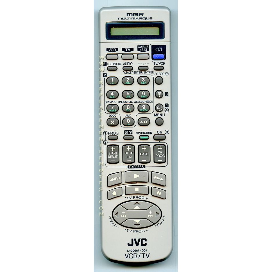 JVC LP20667004 VCR Remote Control