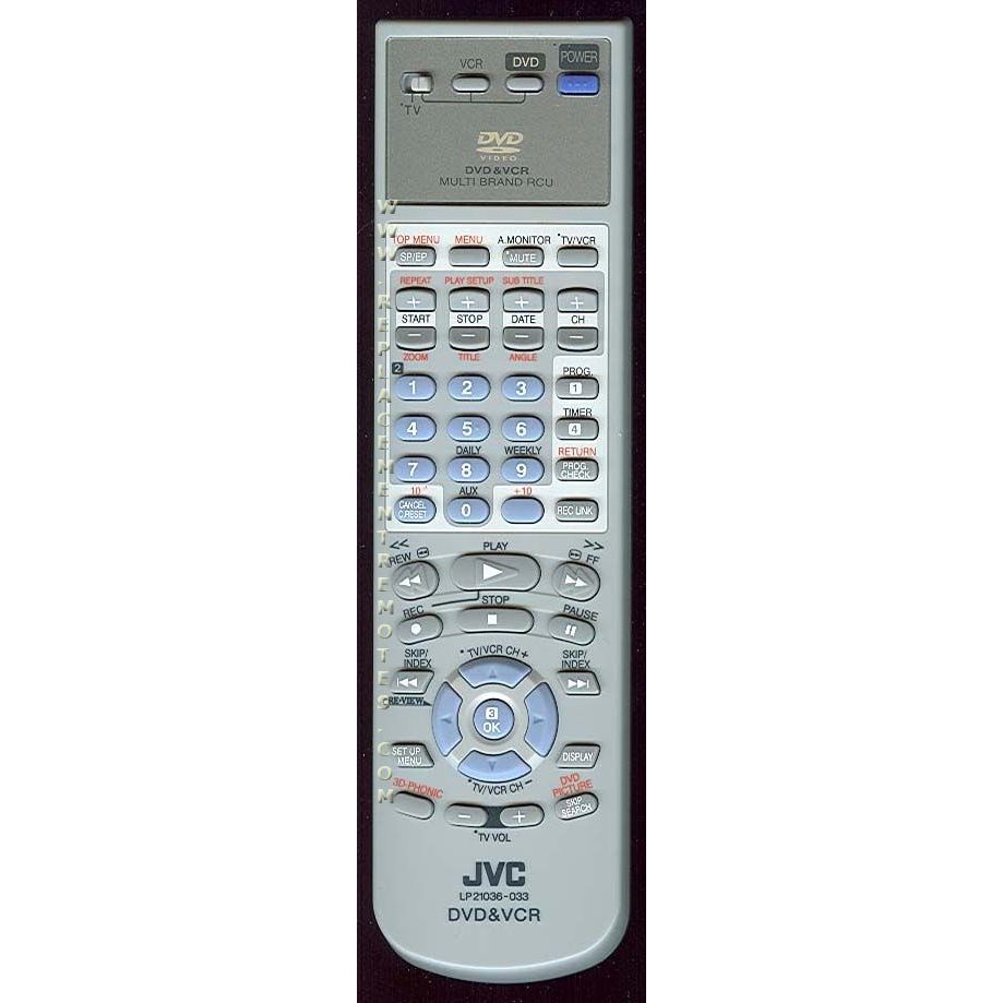 JVC LP21036033 TV/VCR Remote Control