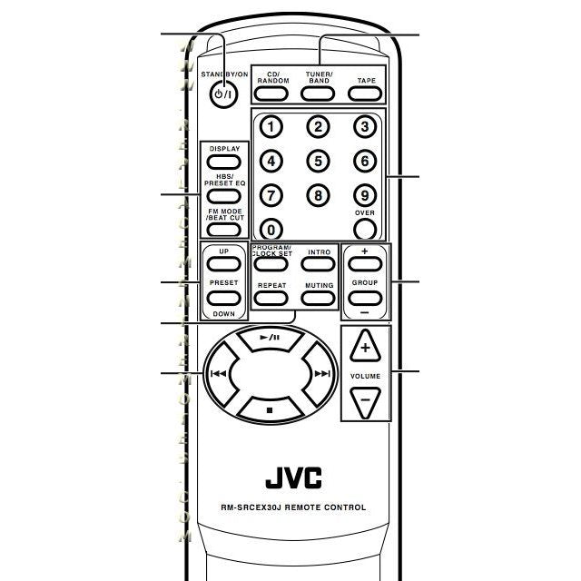 JVC RMCEX30J TV Remote Control