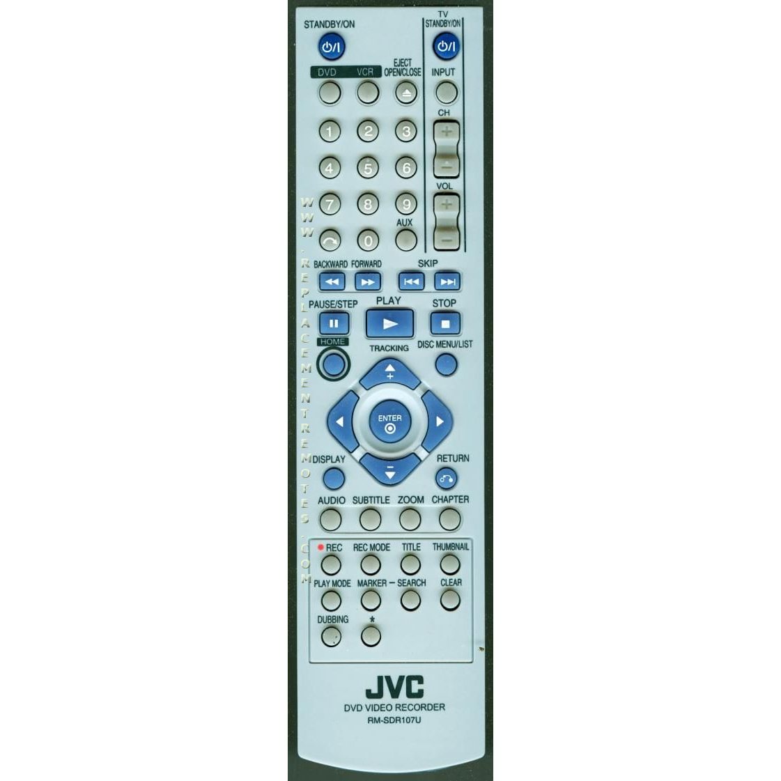 JVC RMSDR107U DVD/VCR Remote Control