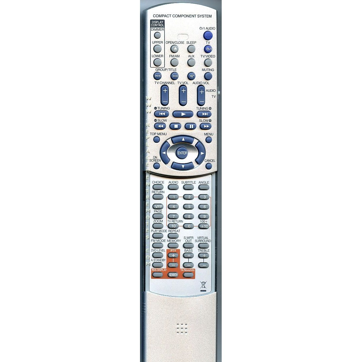 JVC RMSEEXA1RSW2 Receiver Remote Control