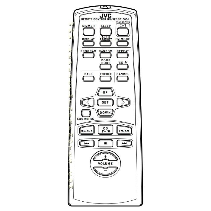 JVC RMSFSSD1000S Audio Remote Control