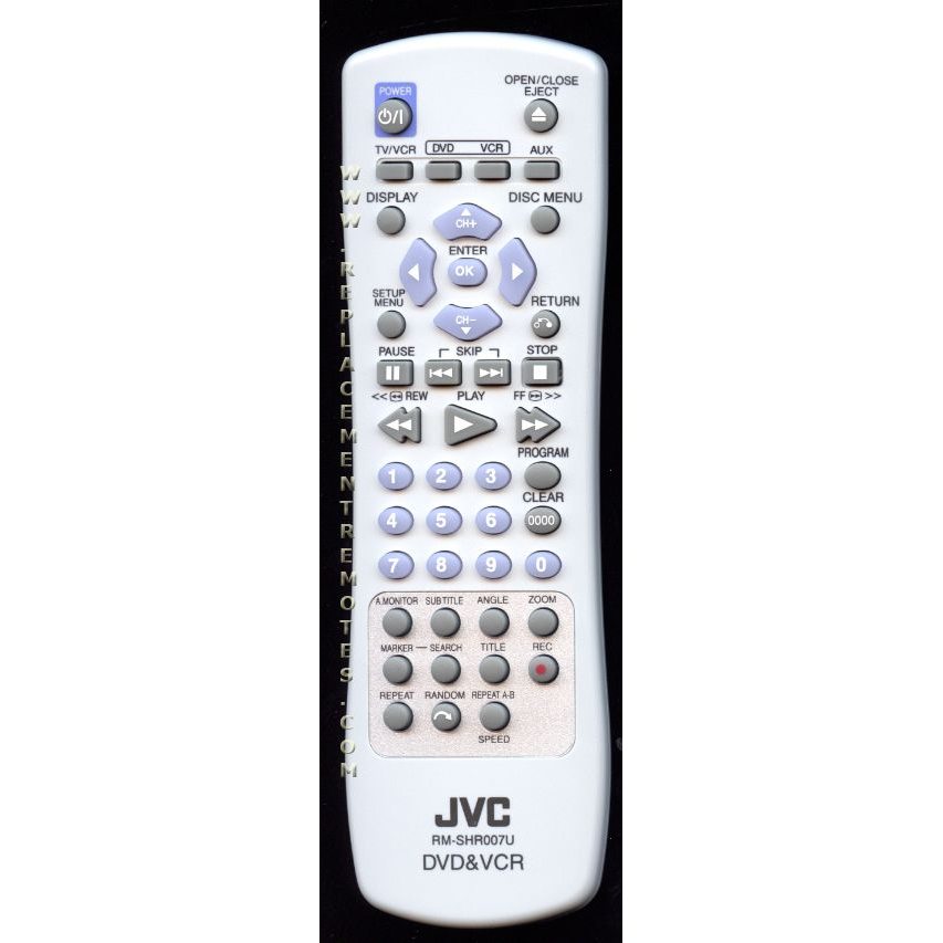 JVC RMSHR007U DVD/VCR Remote Control