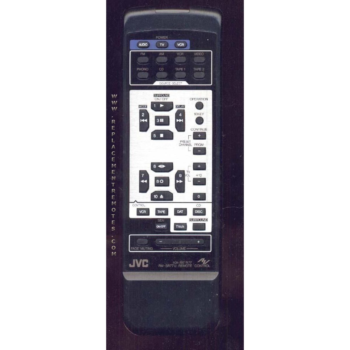 JVC RMSR77U Audio Remote Control