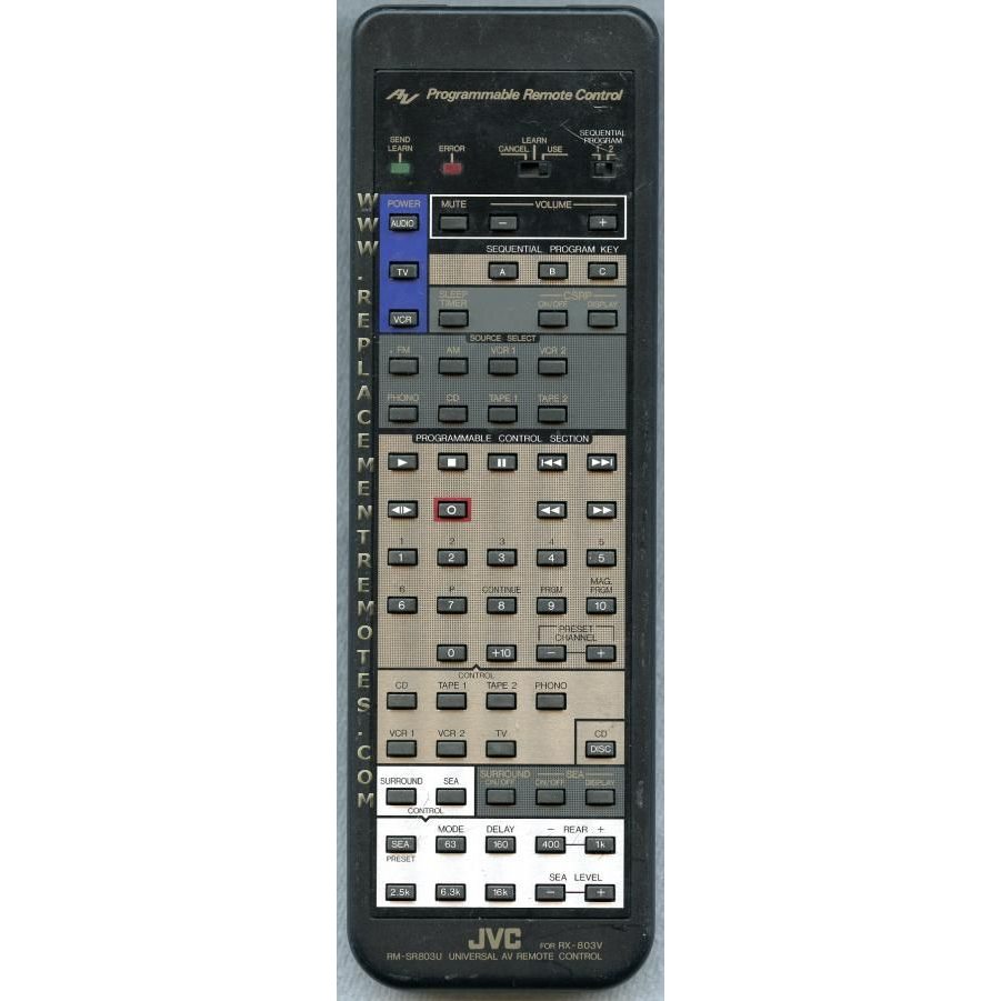 JVC RMSR803U Receiver Remote Control