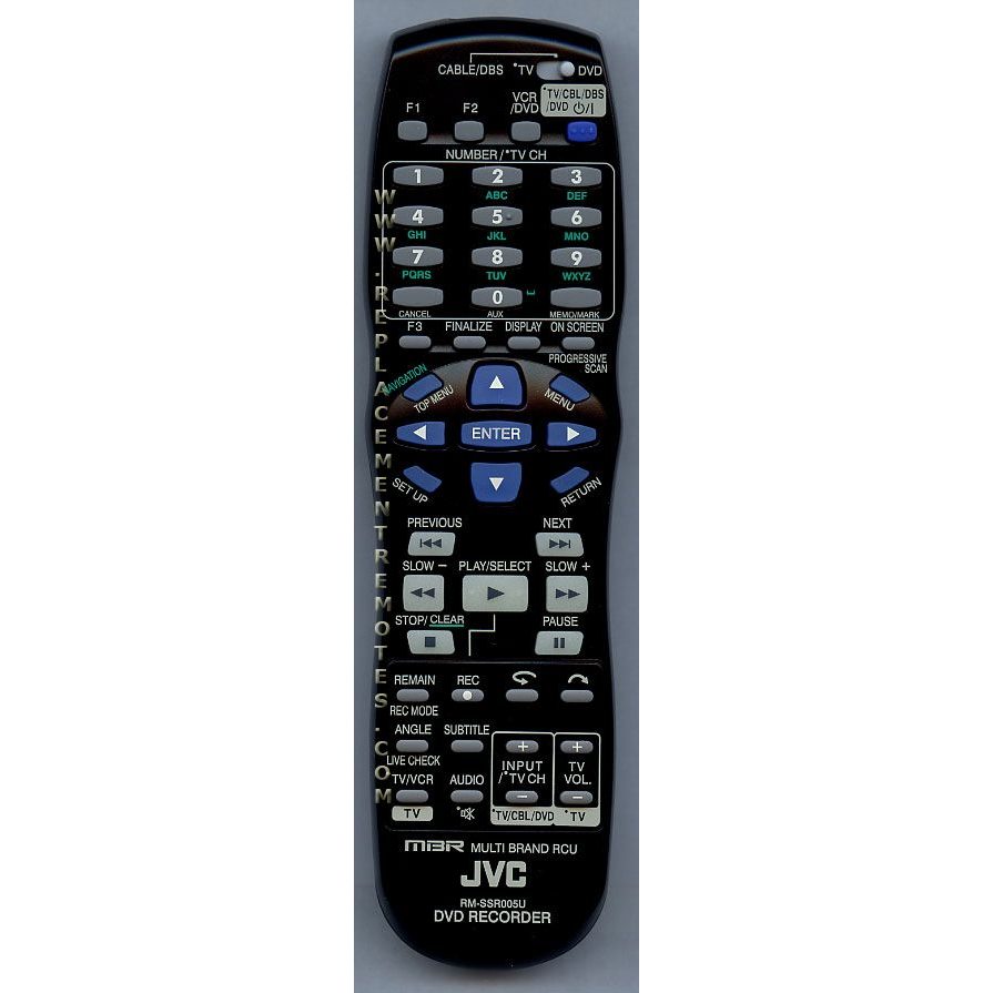 JVC RMSSR005U DVDR Remote Control